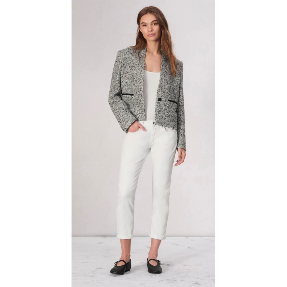 Rag Bone Dre Slim Boyfriend Jean Optic White Vintage Stretch Denim Cropped